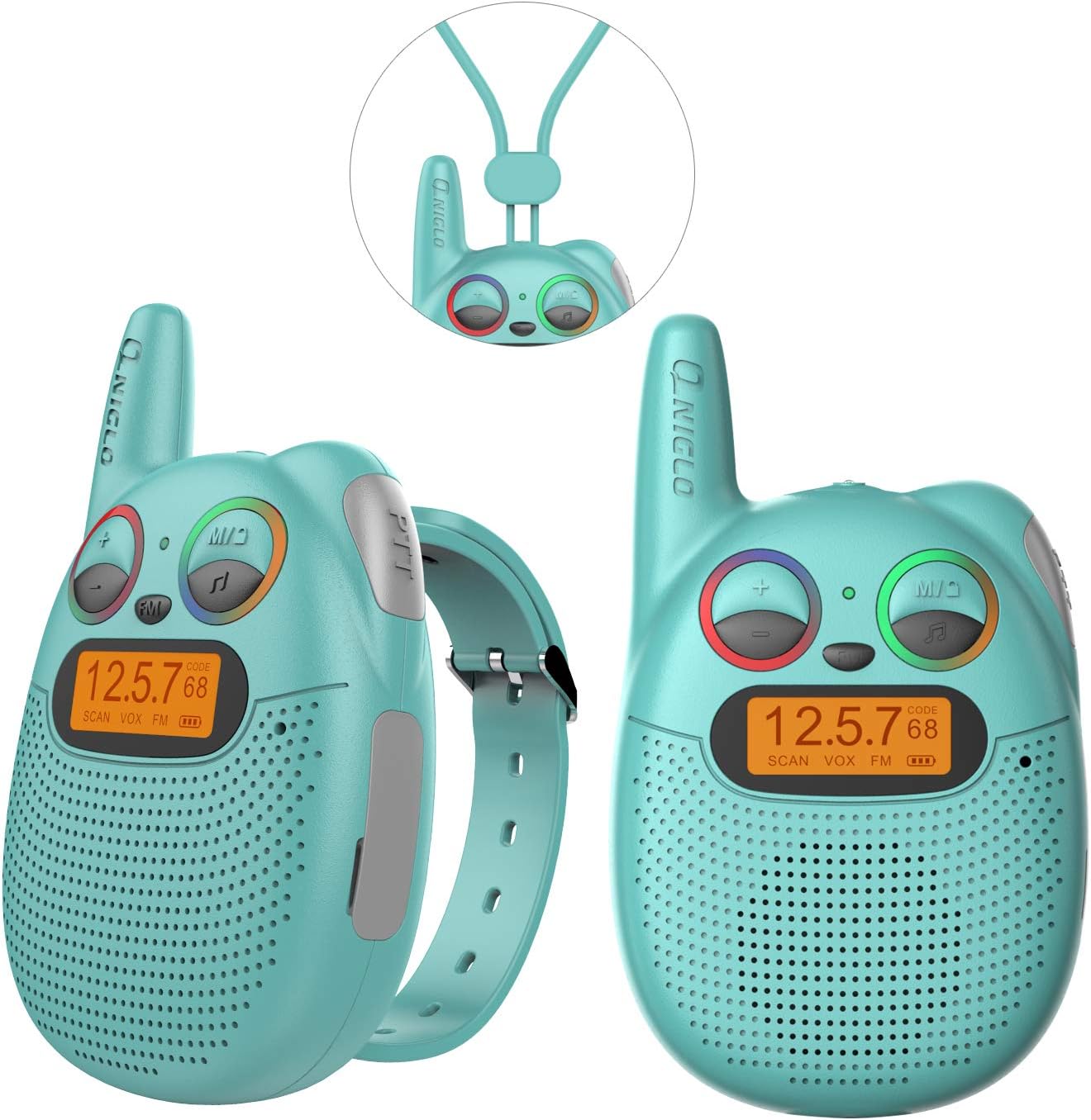 QNIGLO Rechargeable Kids Walkie Talkies, 22 Channel FRS Long Range Walkie Talkies for Kids Toys Gift, Adults Outdoor Camping, Hiking, Cruising