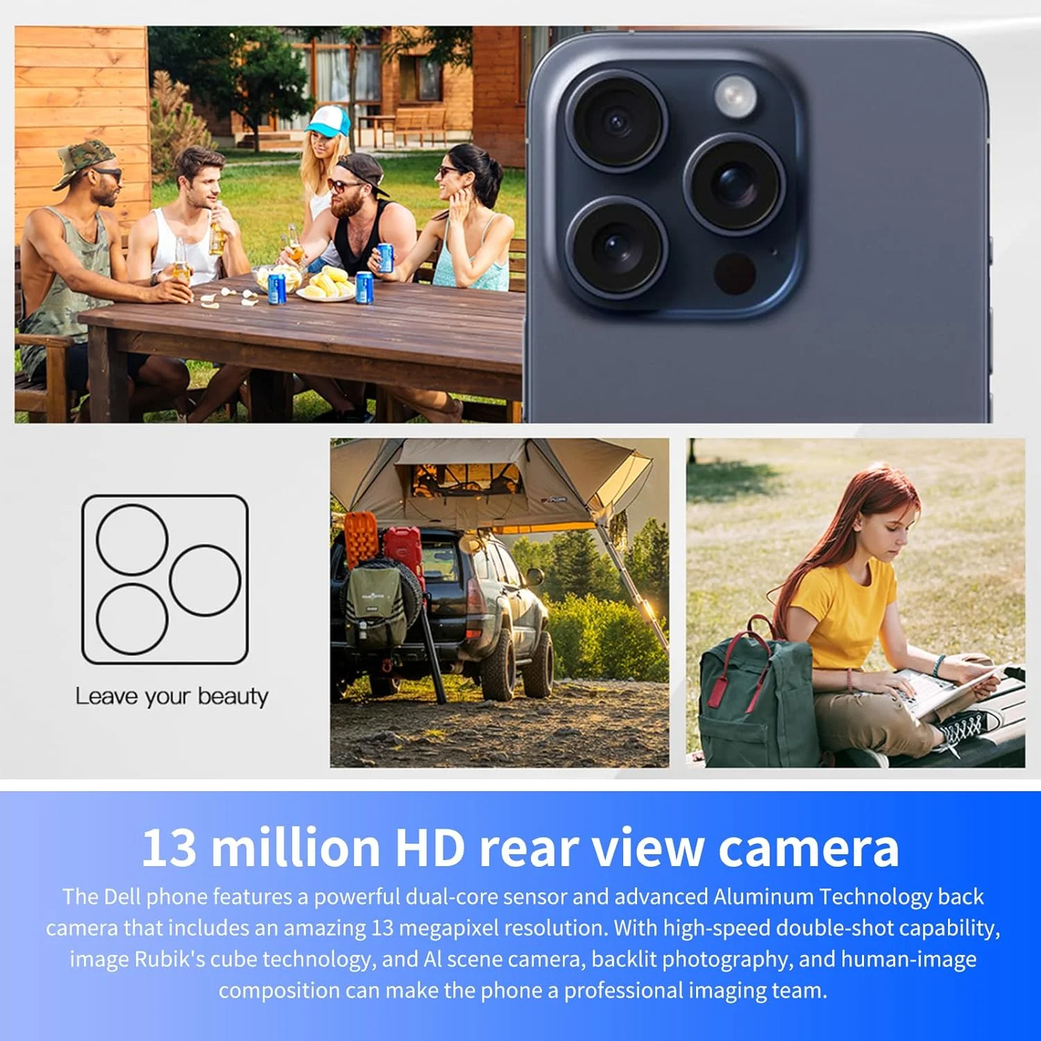 C15 Pro Max Smartphone 6.61in High-Definition Large Screen Smartphones Dual-SIM Phone 3000mAh Large-Capacity Battery Android Phone Unlocked Support