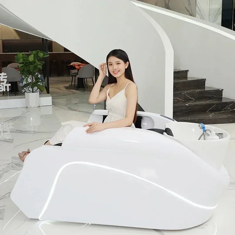 Luxury Hair Salon Chair Barber Shop Stylist Beauty Sink Shampoo Head Spa Bed Haircutting Cabeceiras Salon Equipment LJ50SC - Curated Treasures Market