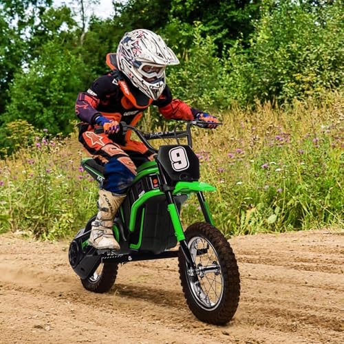 Electric Dirt Bike for Kids, 24V 350W Kids Electric Motorcycle, 3-Speed Modes & Up to 14.29 MPH, Metal Suspension Safe and Shock Proof