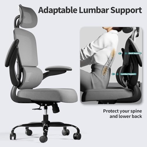 TRALT Office Chair Ergonomic Desk Chair, 330 LBS Home Mesh Office Desk Chairs with Wheels, Comfortable Gaming Chair