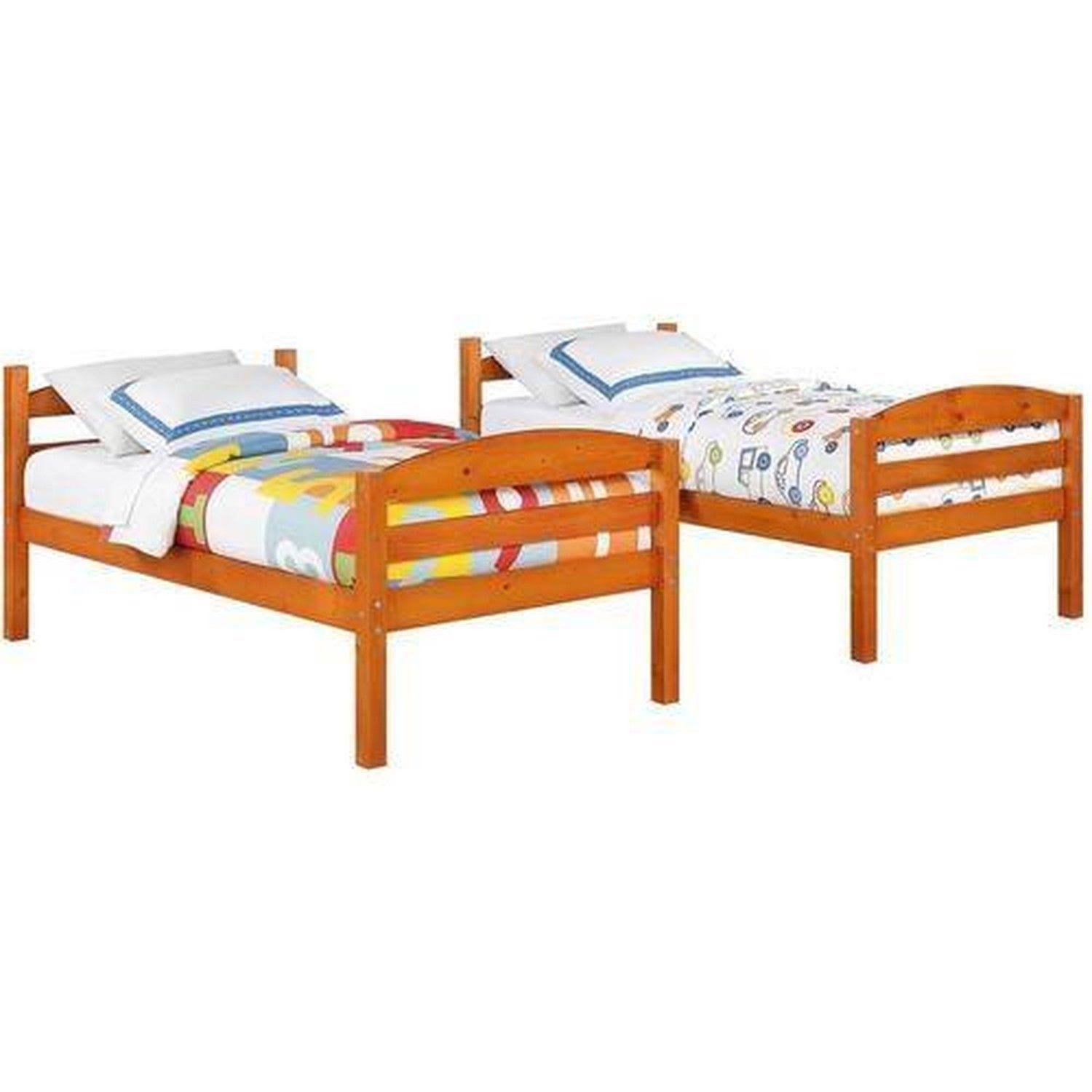 Better Homes u0026 Gardens Leighton Wood Twin-over-Twin Bunk Bed, Pine