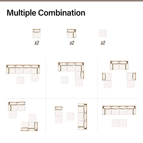 LAUSAINT HOME Outdoor Patio Furniture, 8 Piece Outdoor Sectional Sofa PE Rattan Wicker Patio Conversation Sets