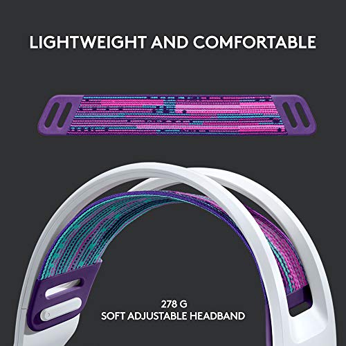 Logitech G733 Lightspeed Wireless Gaming Headset, Suspension Headband, Lightsync RGB, Blue VO!CE Mic, PRO-G Audio – Black, Gaming Headset Wireless