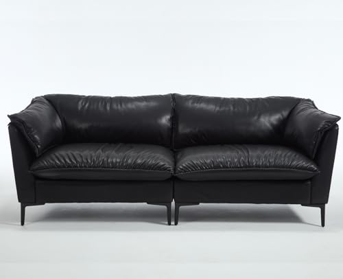 CIMOTA 80'' Faux Leather Loveseat Sofa for Living Room, Modern 2 Seater Small Cloud Couch for Bedroom/Small Space/Apartment