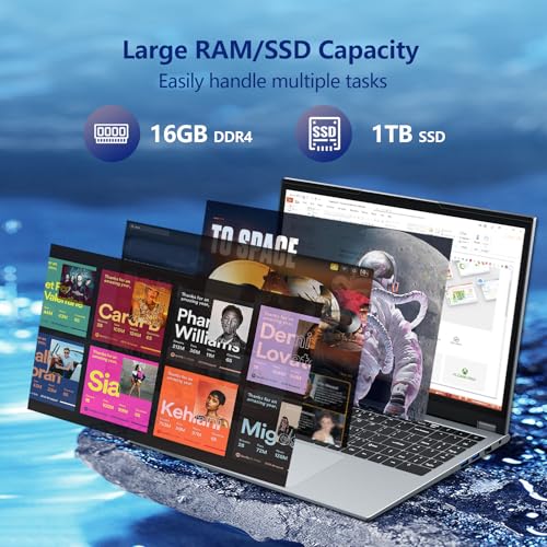 2 in 1 Laptop Computer, 15.6 Inch Convertible Laptop, 16GB DDR4 RAM 512GB SSD Touchscreen Laptop, AMD Ryzen R3 3200U, AMD Radeon, FHD 1920x1080