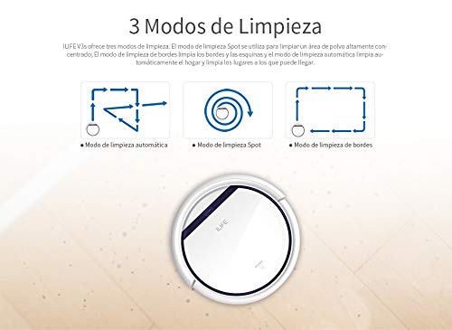 ILIFE V3s Pro Robot Vacuum Cleaner, Tangle-free Suction , Slim, Automatic Self-Charging Robotic Vacuum Cleaner, Daily Schedule Cleaning