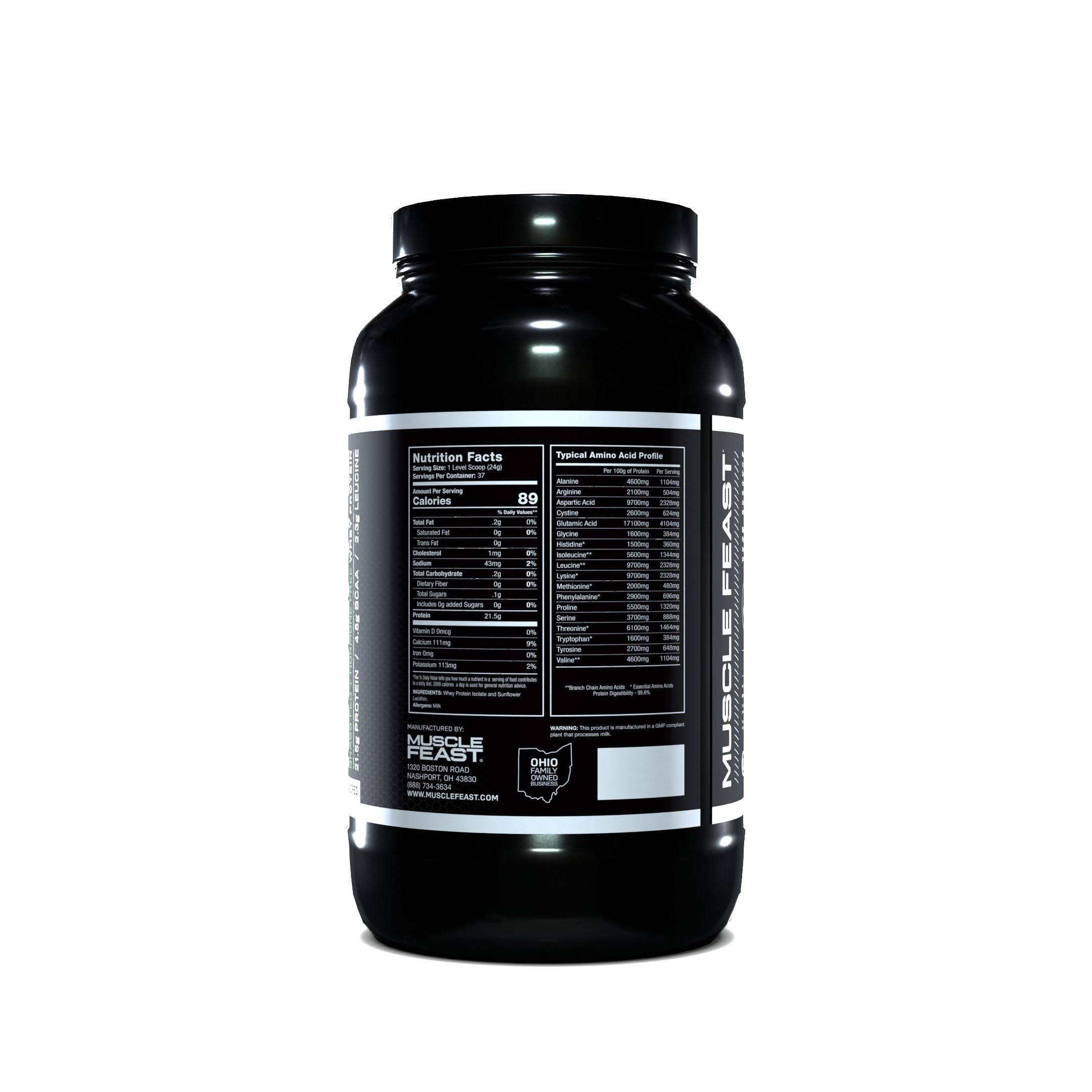 Muscle Feast 100% Pure Whey Protein Isolate Powder - Cappuccino Dairy - 5 lb