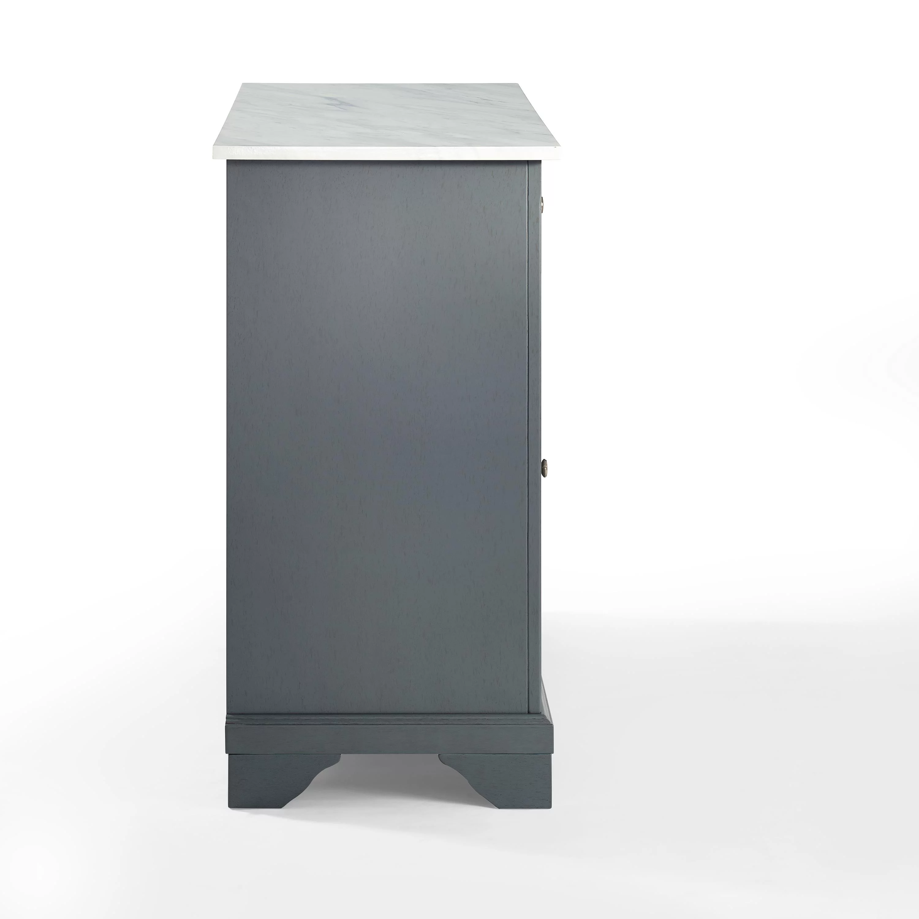 Crosley Furniture Avery Wood/Faux Marble Top Kitchen Island in Gray