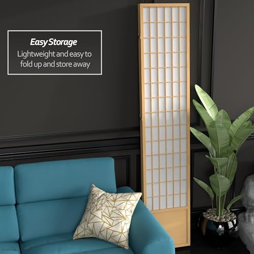 Red Lantern 7 ft. Tall Window Pane Shoji Screen-White-3 Panels Room Divider