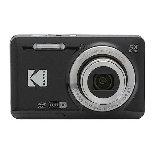 Kodak PIXPRO Friendly Zoom FZ55 Digital Camera (Black) Bundle with Case for Compact Cameras