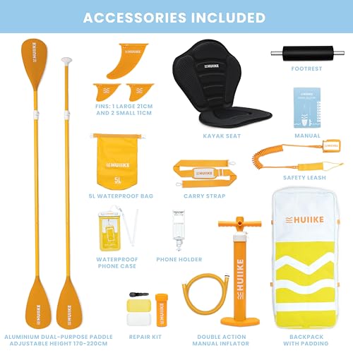 Inflatable Paddle Board for Adults with Accessories Included, Oar, Fins, Pump. Stand Up Paddleboard Great Stability and Resistance. 10’ x 33" x 5.9"
