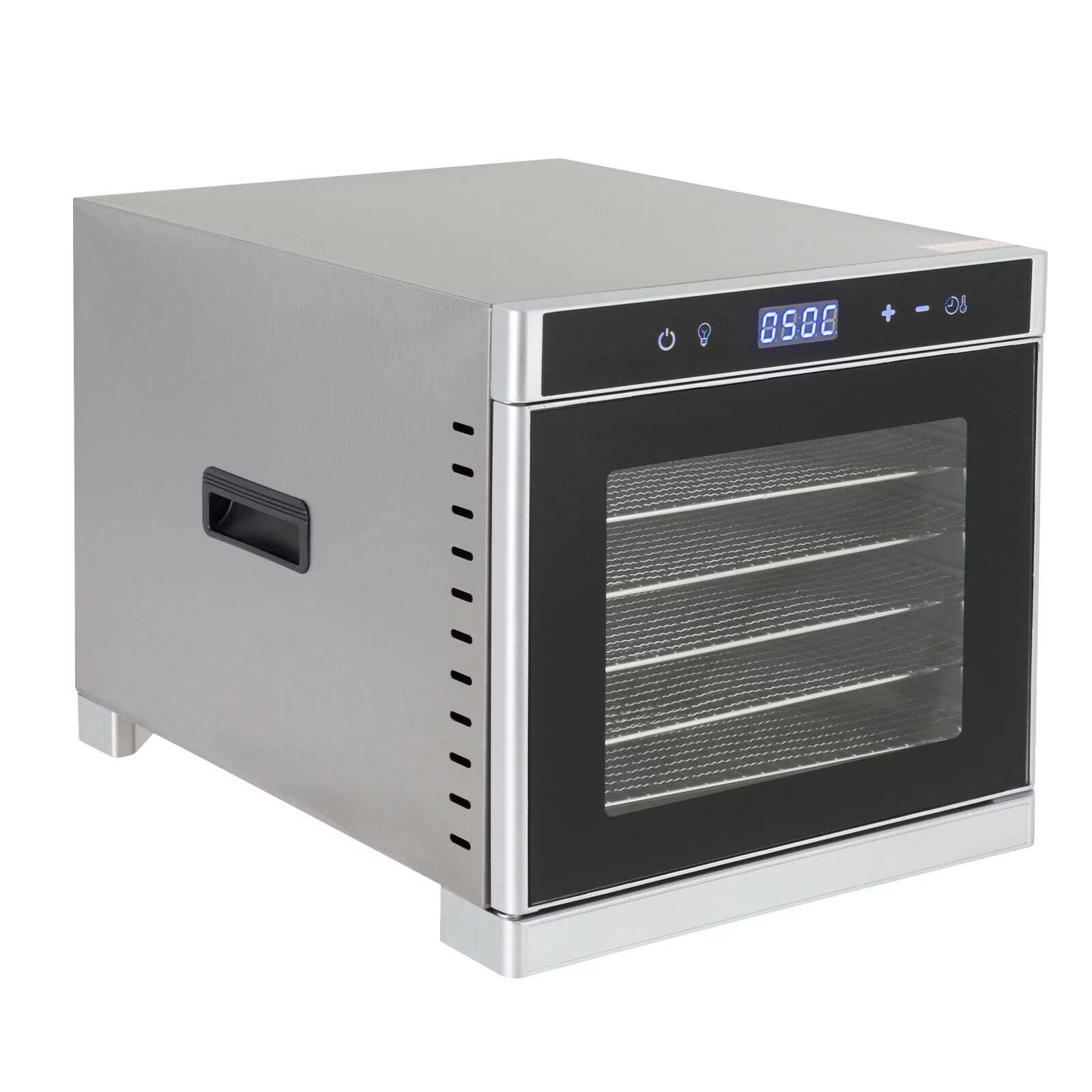 Denest Commercial 6 Tray Food Dehydrator Stainless Steel Fruit Meat Jerky Dryer 700W w/ Temp Control