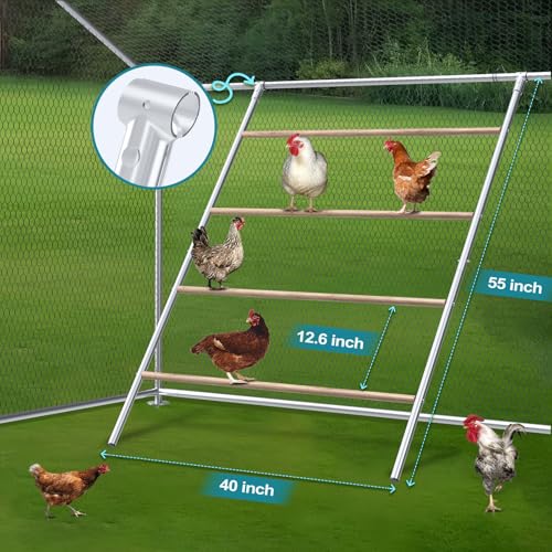 Large Chicken Coop, Chicken Coops for 30 Chickens, Chicken Runs for Yard with Water Poof & UV Resistance Cover