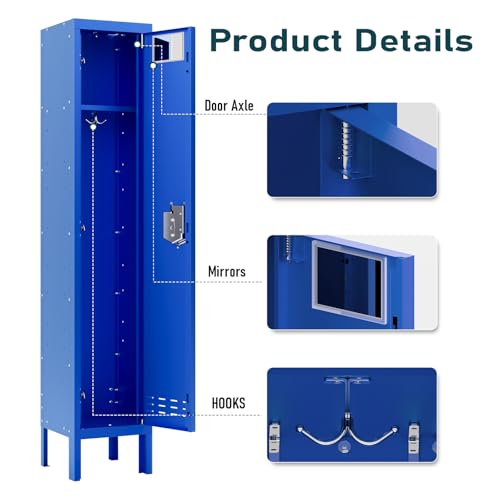Metal Cabinet Home Office Storage,Lockers,Lockable Employees Metal Locker with Door,54" Height Steel Locker,Lockable Steel Locker for Gym,School,Home