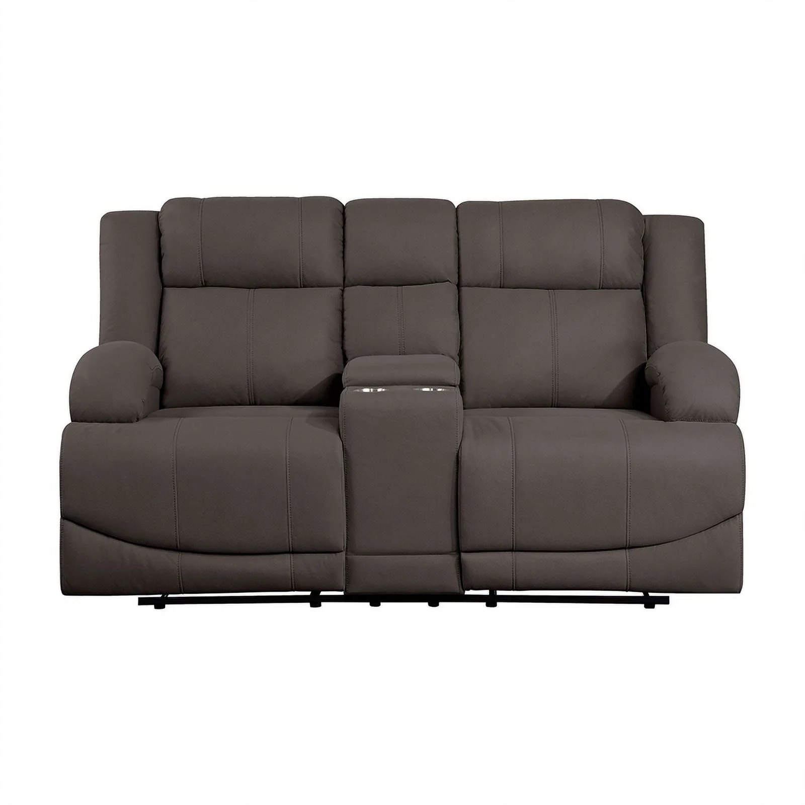 Lexicon Camryn Microfiber 2-Piece Manual Reclining Sofa Set in Chocolate