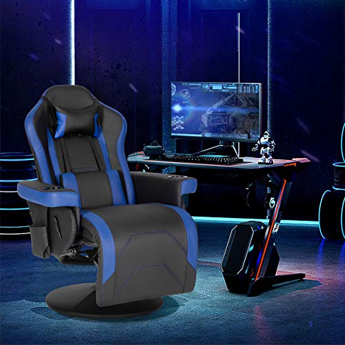 Modern-Depo Gaming Recliner Chair with Speakers, Massage, High Back, Cupholder, Headrest, Lumbar Support