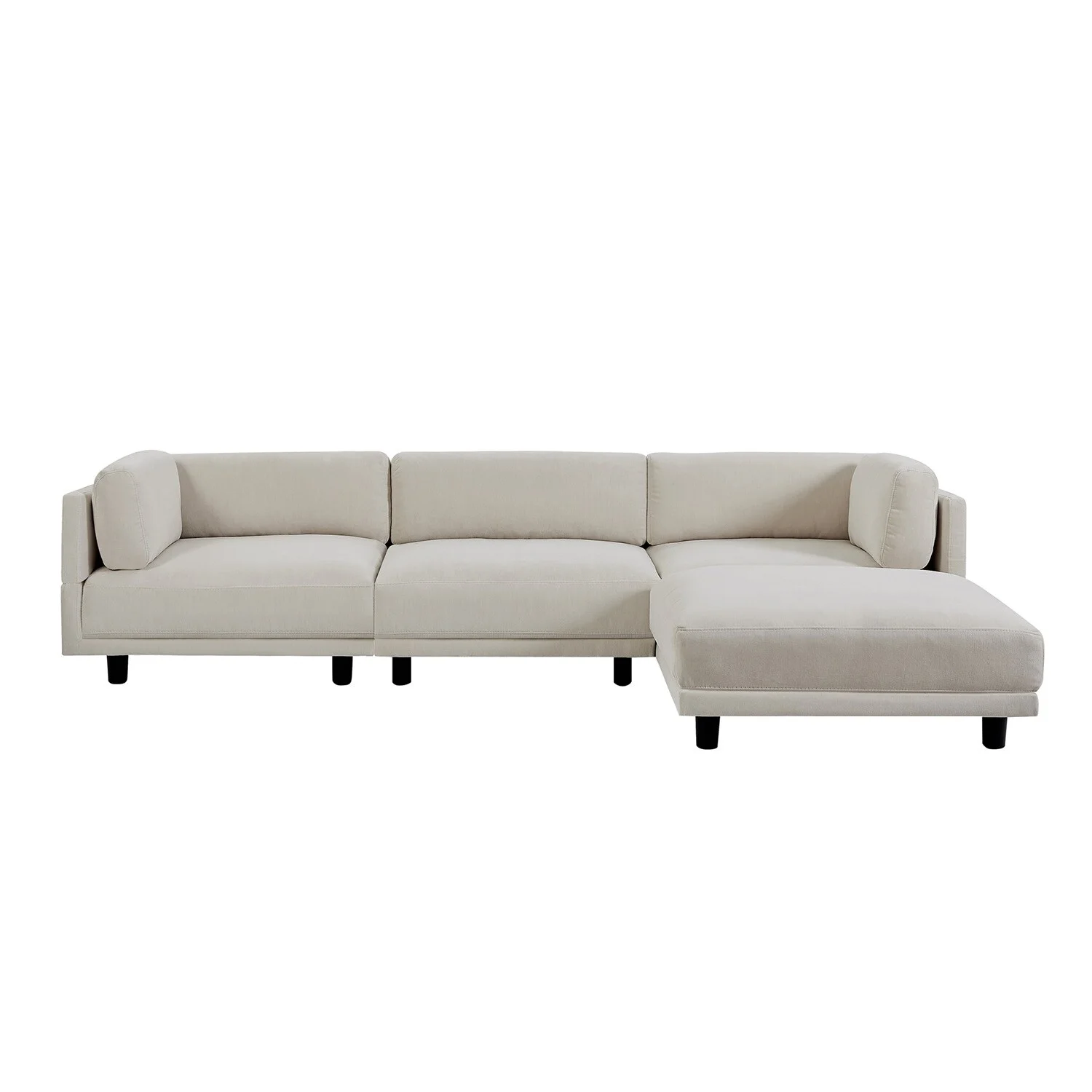 MERAX  Upholstery Convertible Sectional Sofa with Reversible Chaise Beige