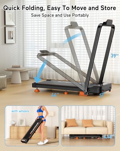 2025 Upgrade Walking Pad Treadmill with 8% Incline & Handle Bar, 3.5HP Portable Treadmill for Home Small