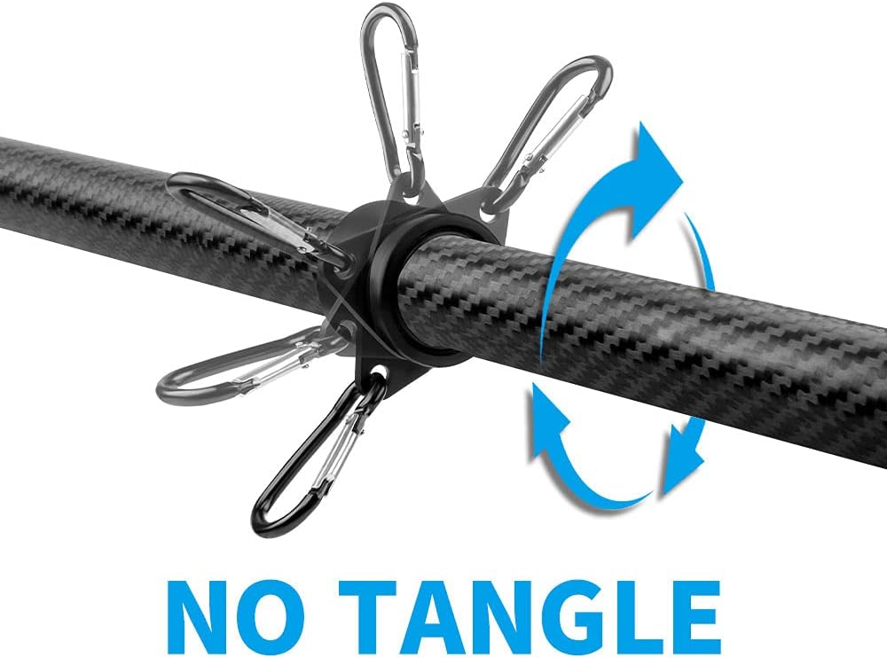 HIBLE Tangle Free Flag Pole 8FT Black Flag Pole 1 inch Pop-up Easy Assemble Lightweight Carbon Fiber Flag Pole for House (no Flag and no Bracket)
