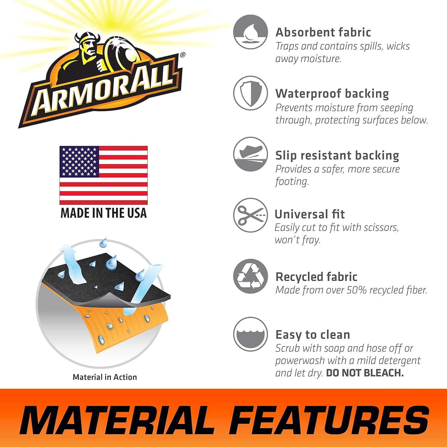 Armor All Original XL Garage Floor Mat, (22' x 8'10"), (Includes Double Sided Tape), Protects Surfaces, Transforms Garage