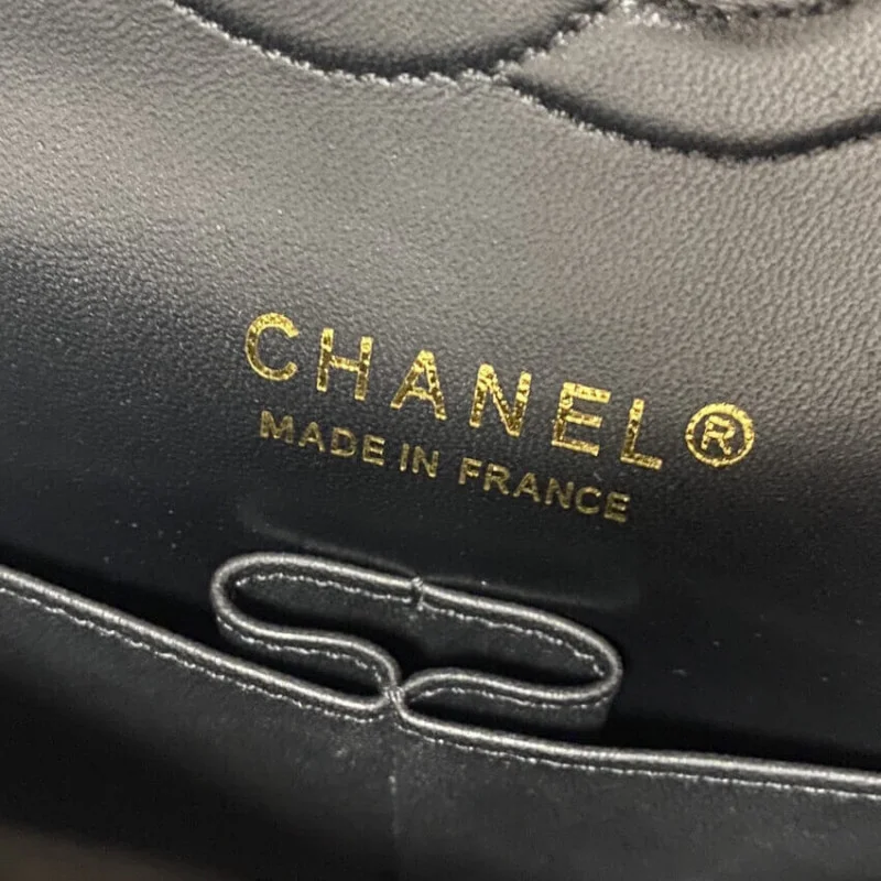 Chanel Class-Flap Bag In Black/Beige Glittered Tweed 1112