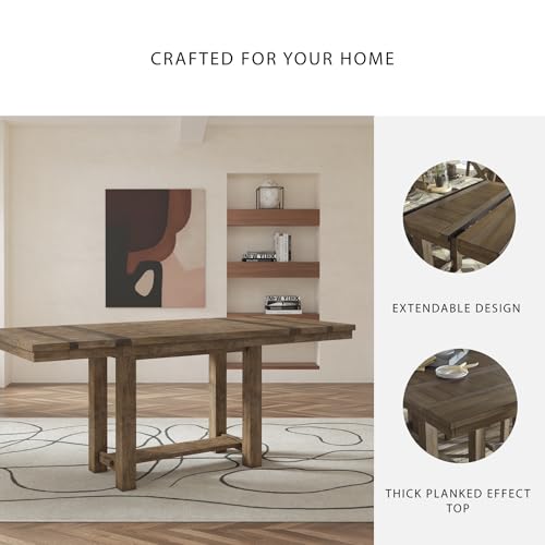 Signature Design by Ashley Robbinsdale Casual Removable Center Leaf Dining Extension Table with Trestle Base, White