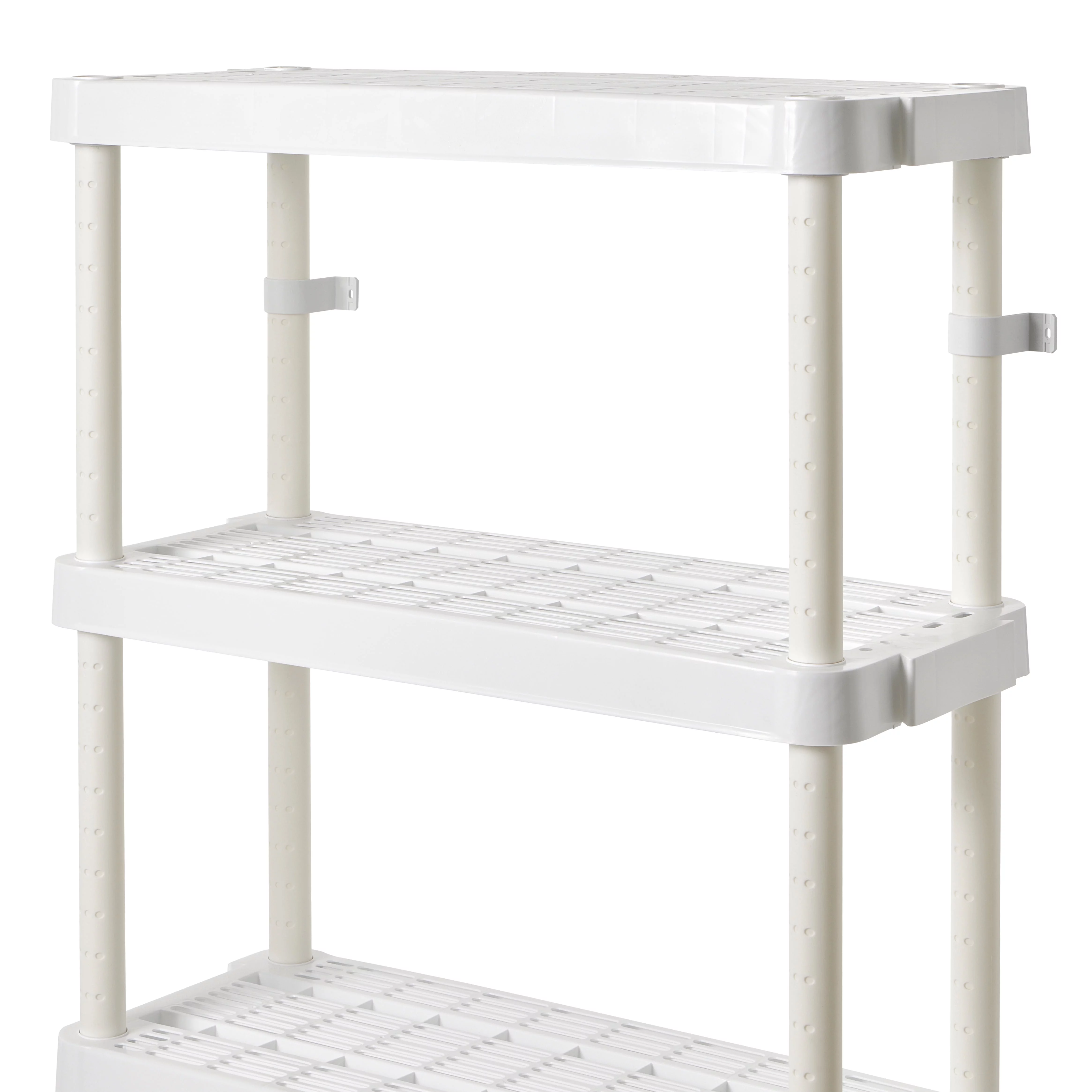 Gracious Living 4 Shelf Adjustable Height Storage Unit, White (2 Pack)
