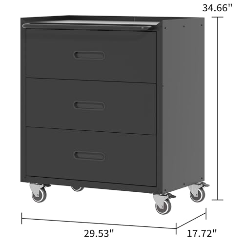 Mobile Tool Storage Cabinet with Wheels,Heavy Duty Rolling Tool Cabinets for Garage,Metal Storage Cabinets with 4 Drawer and 1 Locking Doors