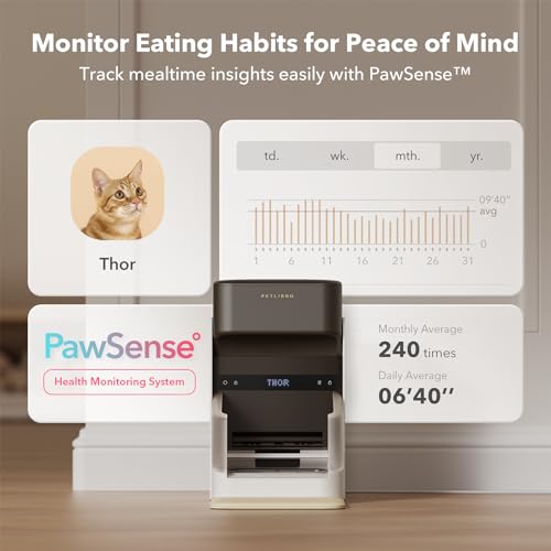 PETLIBRO Upgraded RFID Automatic Cat Feeder, 5G Wi-Fi Automatic Pet Feeder, 3L Auto Cat Feeder App Control with Light Collar Tag