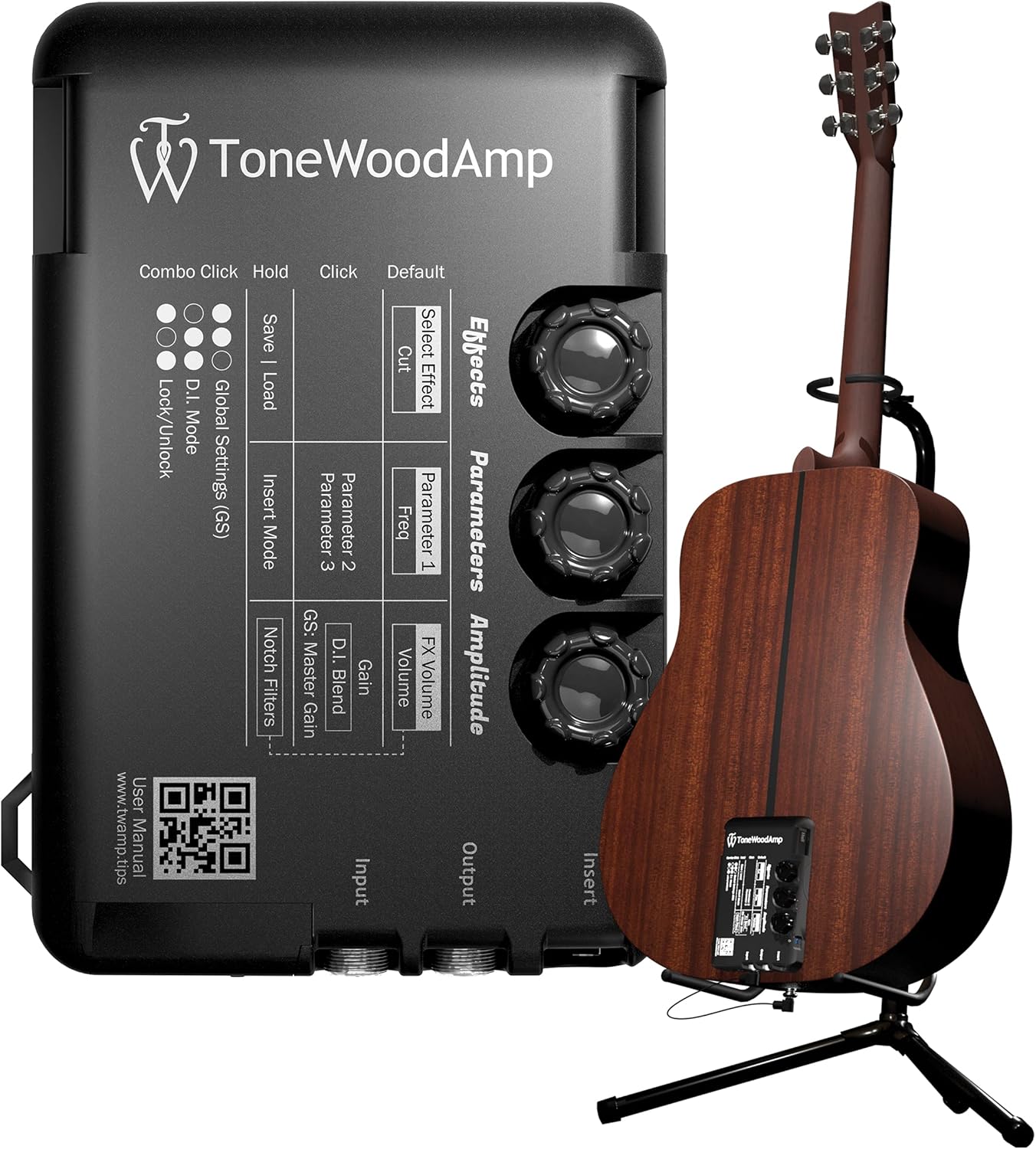 No Amp Required! ToneWoodAmp SOLO Multi-Effect Processor for Acoustic-Electric Guitars (Right Handed)