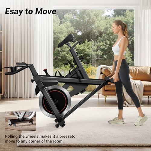 CURSOR FITNESS Exercise Bike, Stationary Bikes for Home, 300 LBS Capacity, Workout Bike with Silent Belt Drive