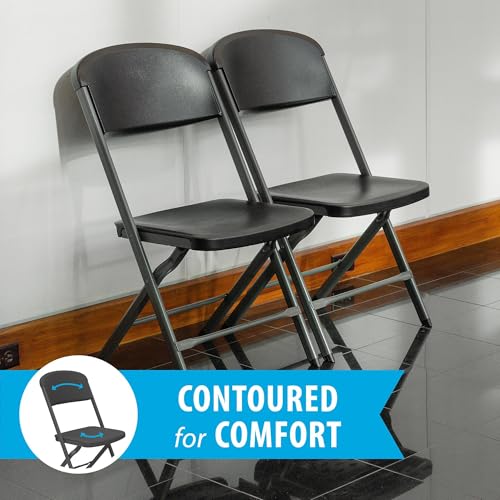 Lifetime Folding Chairs, Heavy Duty Foldable Chair Contoured for Comfort, 4-Pack