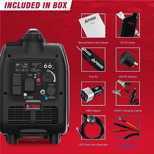 A-iPower 7600W Dual Fuel Quiet Portable Inverter Generator, Electric Start RV Ready, EPA & CARB Compliant CO Sensor
