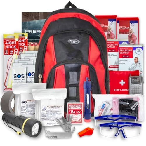 Essentials Complete Deluxe Survival Kit 2 & 4 Person | Bug-Out-Bag | Emergency Go Bag Kit for Wildfires, Hurricanes, and Other Natural Disasters