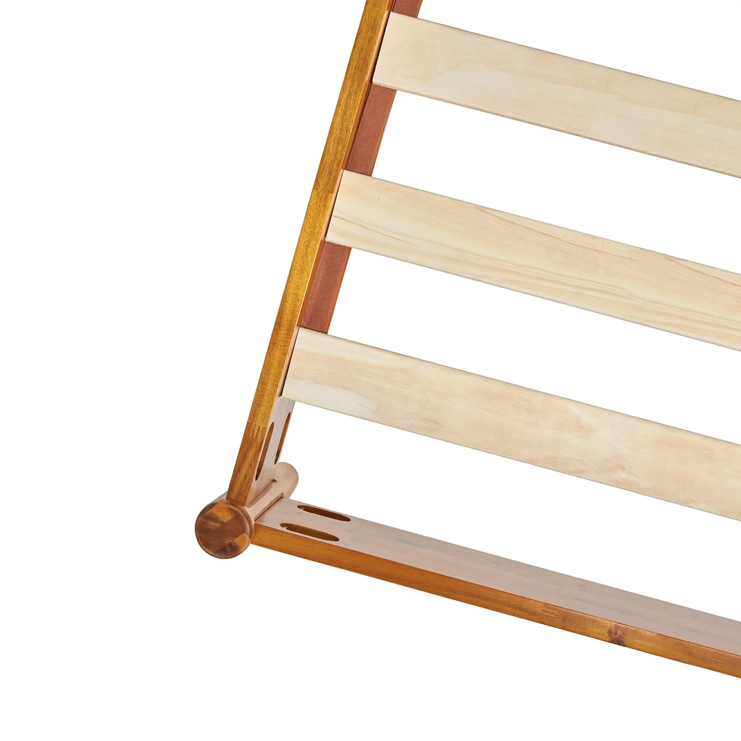 BME Asher 47" Queen Platform Bed Frame, Rattan Headboard, Mid Century and Boho, Solid Wood, Caramel