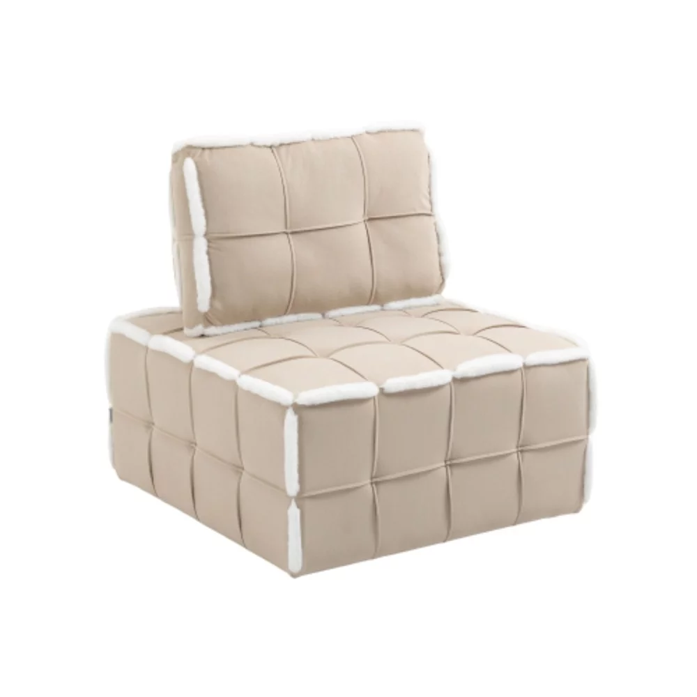 Upholstered Deep Seat Armless Accent Single Lazy Sofa Lounge Arm Chair