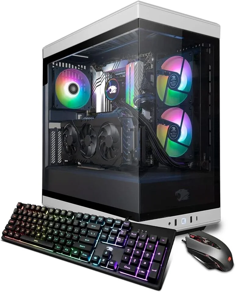 iBuyPower Y40 Gaming PC Computer Desktop Y40WI7N46T01 (Intel Core i7 13700KF, RTX 4060Ti 8GB, 32GB DDR5 5200 RGB (16x2), 2TB NVMe SSD