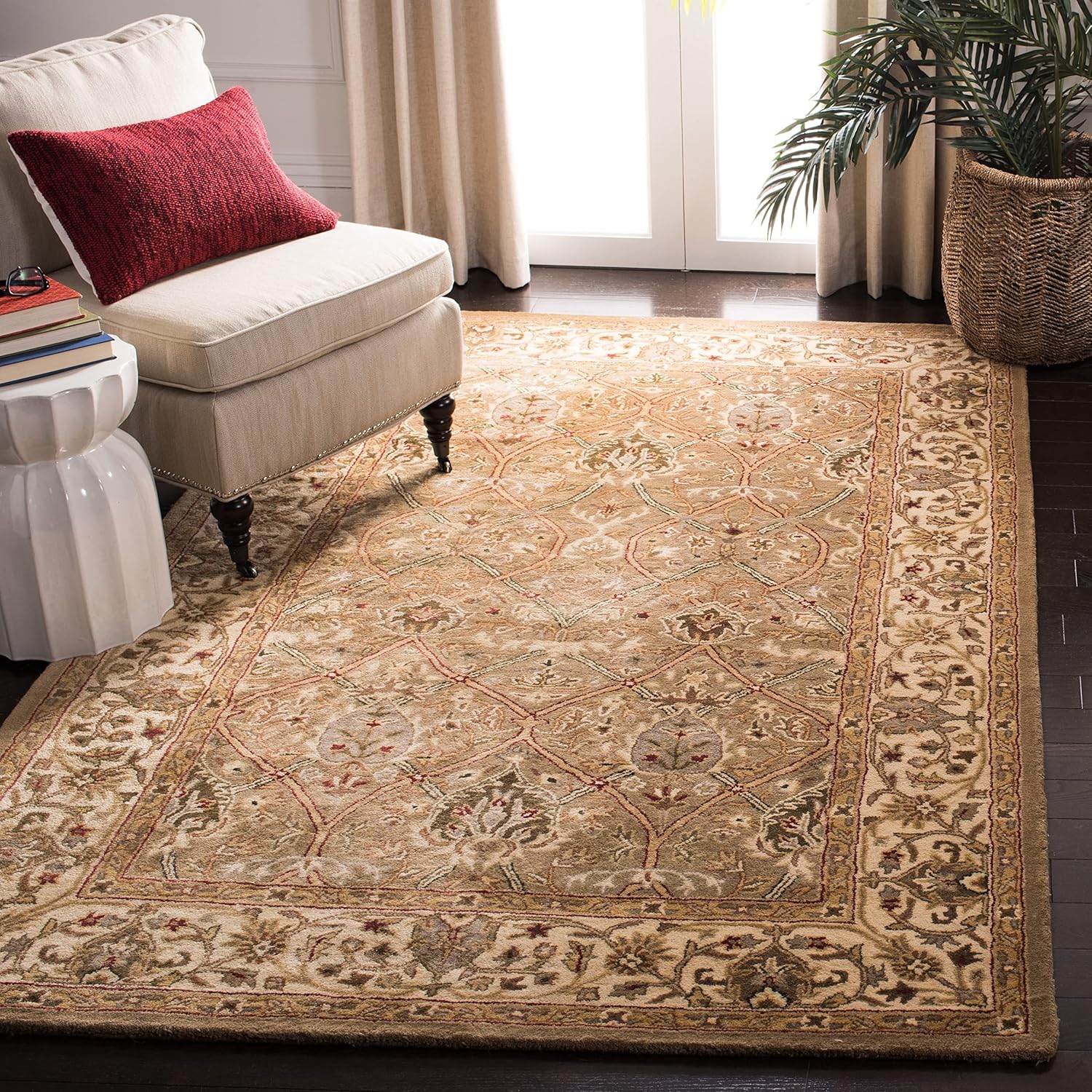 SAFAVIEH Persian Legend Collection Area Rug - 9'6" x 13'6", Light Green & Beige, Handmade Traditional Wool
