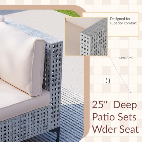 7 Pieces Wicker Patio Furniture Sets