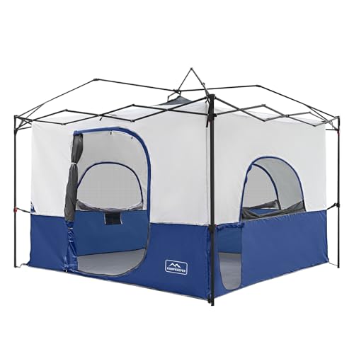 KAMPKEEPER Camping Inner Tent for Pop Up CanopyFully Vented Roof, Converts 10'x10' Straight Leg Canopy into Camping TentKhaki
