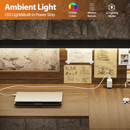 Agilestic L Shaped Electric Standing Desk with 2 Drawers, 63 Inch Ergonomic Adjustable Height Desk with Storage