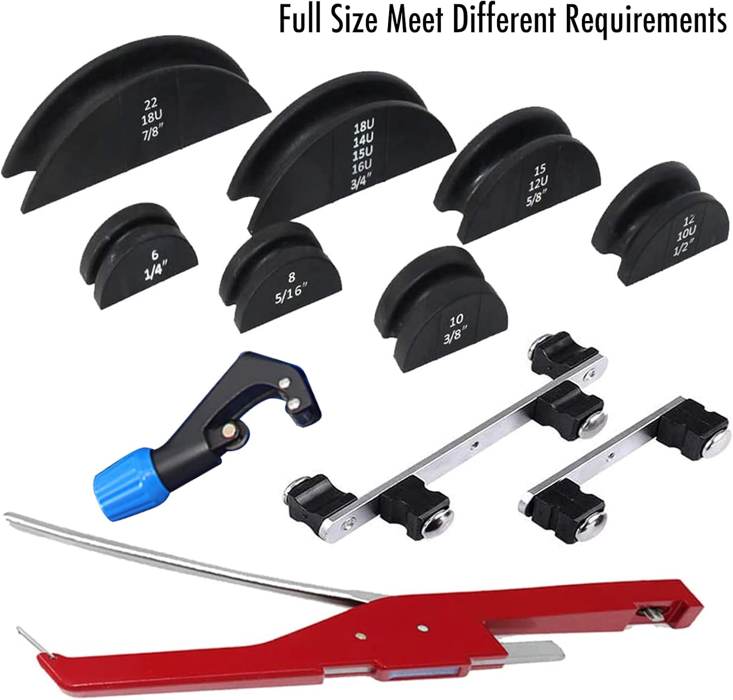 Flieeya 1/4 to 7/8inch Tube Bender Kit Hand Tool Refrigeration Ratcheting Tubing benders Manual Ratcheting Tubing Bender Set Aluminum Tubing Bender