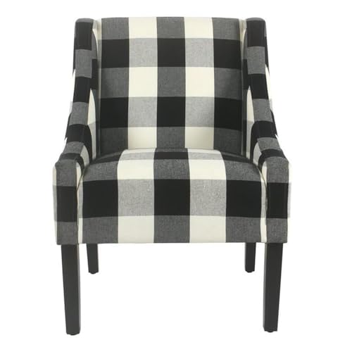 HomePop Velvet Swoop Arm Accent Chair, Suri Blue
