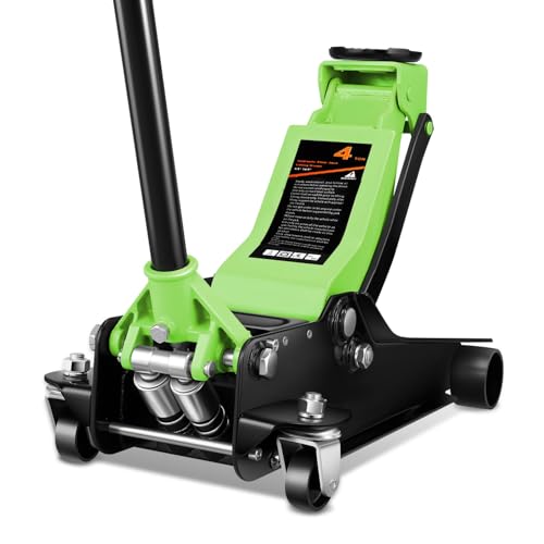 Auto Dynasty 4 Ton Low Profile Floor Jack, Heavy Duty Steel Hydraulic Car Jack with Dual Pistons Quick Lift Pump, Hydraulic Racing Floor Jack