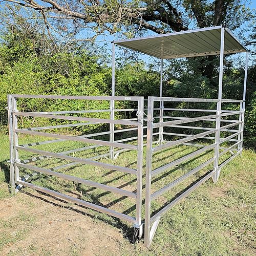 Aluminum 5 FT X 10 FT STALL KIT with Shade Canopy Sheep & Goat Panel Pen System