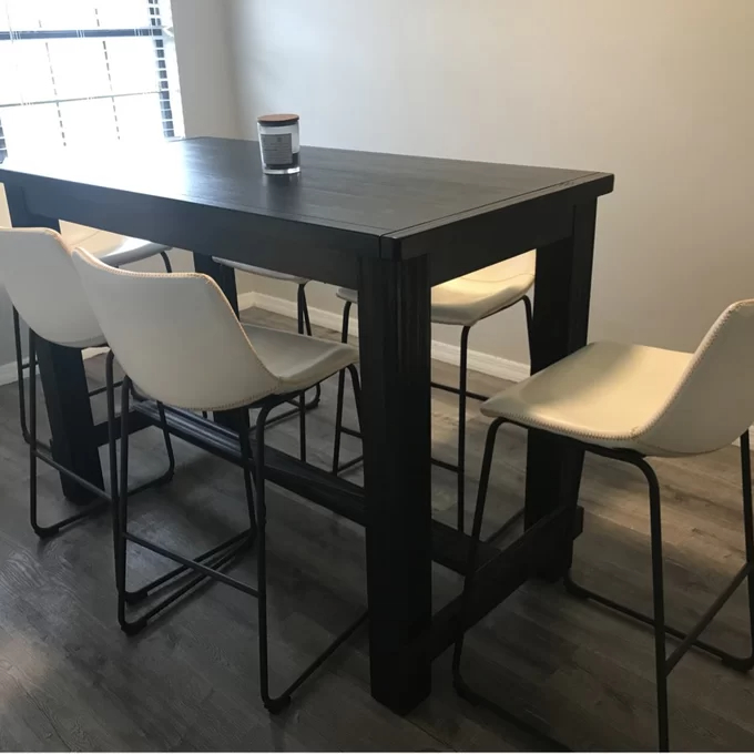 【Furniture】Bamey 6 - Person Bar Height Solid Wood Dining Set