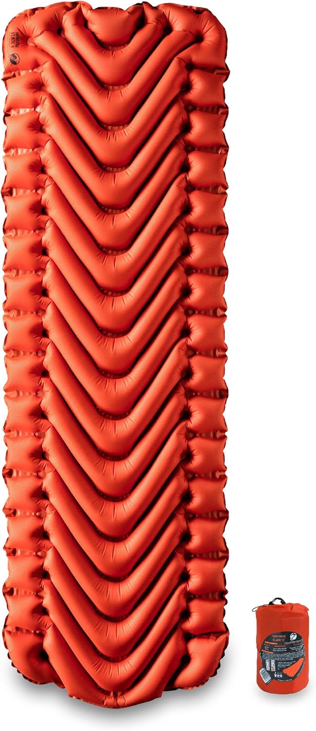 Klymit Insulated Static V Sleeping Pad, Lightweight, 2.5 Inches Thick, Sleep Comfort for Backpacking, Cold Weather Camping and Hiking