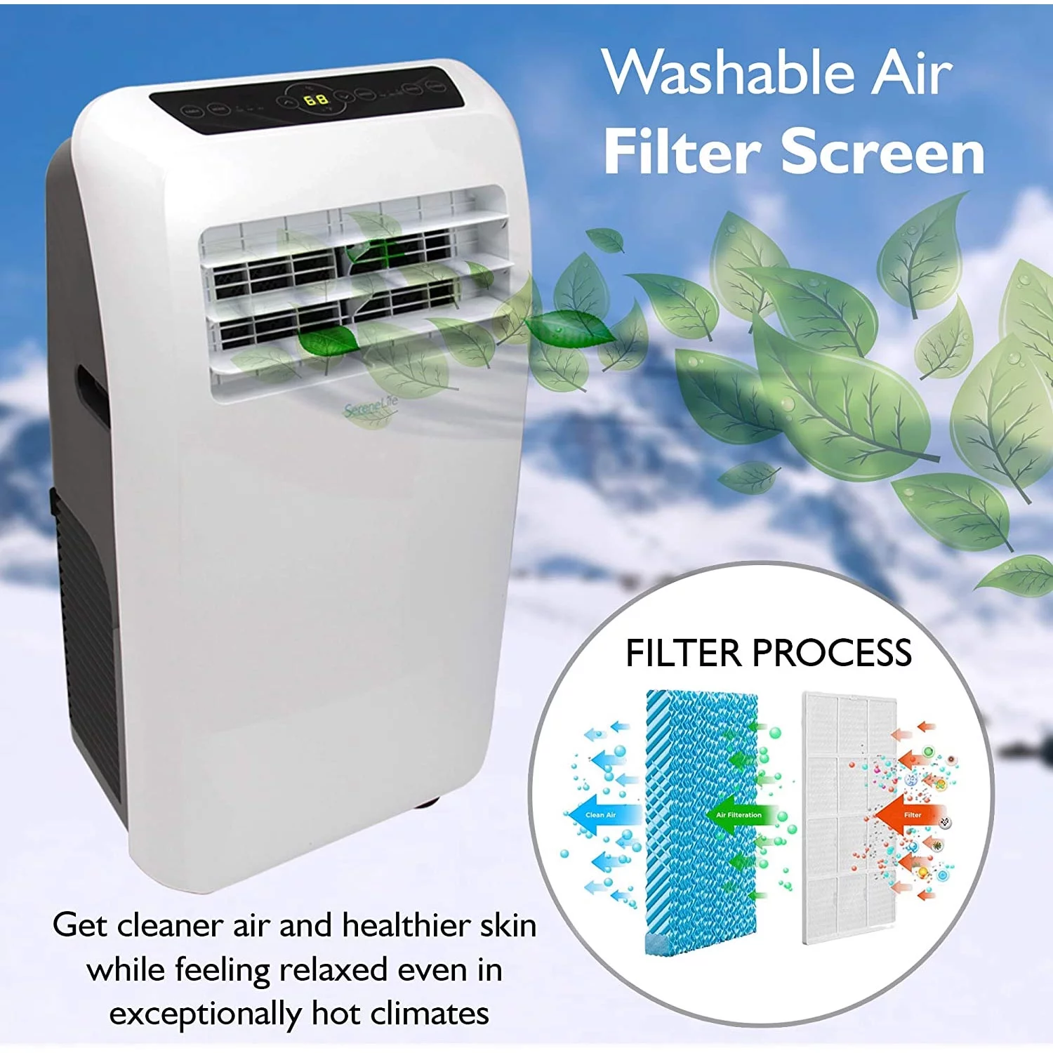 SereneLife SLACHT128 Portable 12000BTU Room Air Conditioner & Heater (2 Pk)