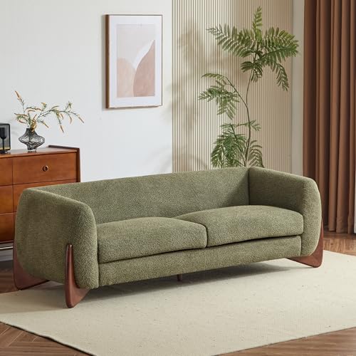 Christopher Knight Home Almab 82 Inches Sofa Couch, Cozy Boucle Upholstered 3-Seater Sofa, Wood Frame Couch, Comfy Couches for Living Room and Office